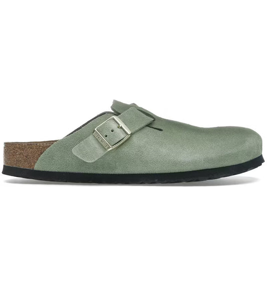 Birkenstock Boston Soft Footbed Suede 'Green Tea'